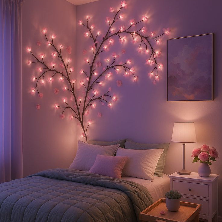 LED Cherry Blossom Double Branch Lights With 8 Lighting Modes