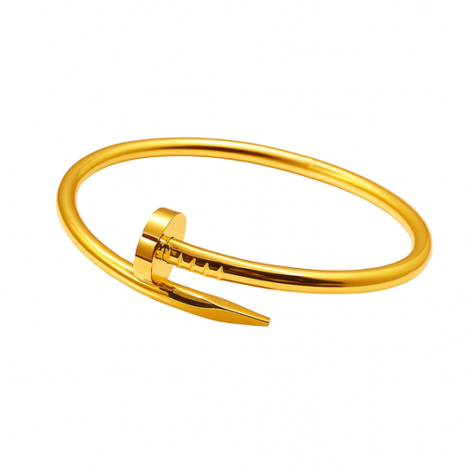 Classic Cartier Inspired Nail Gold Bracelet