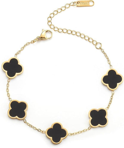 Double-Sided 5 Leaf Clover Bracelet
