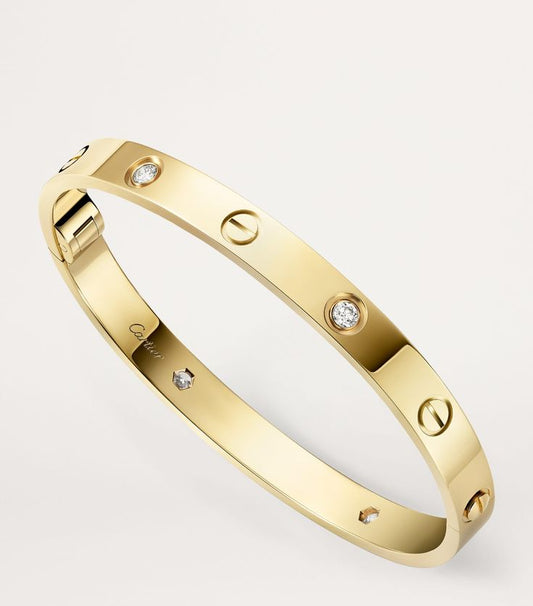 Classic Cartier Inspired Bracelet Bangle with Rhinestones