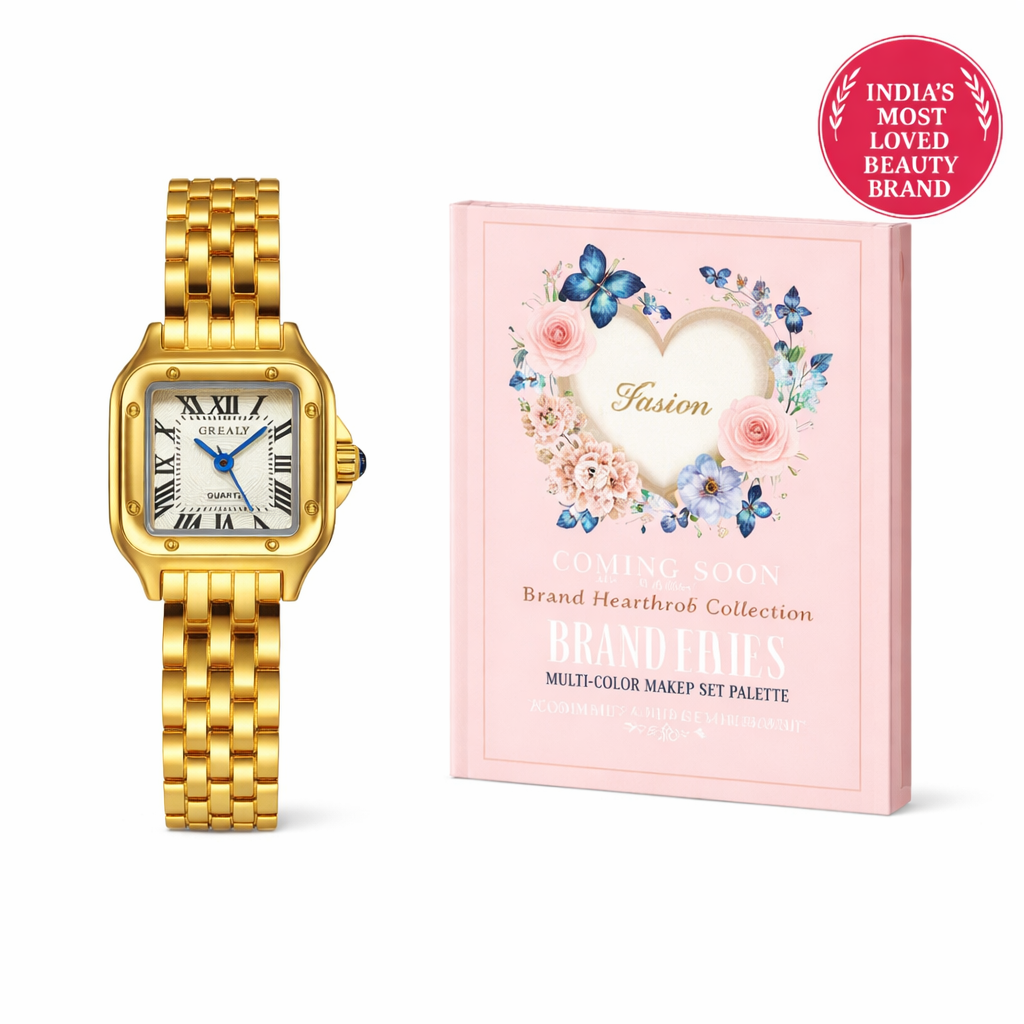 Classic Vintage Watch & Makeup Book Combo
