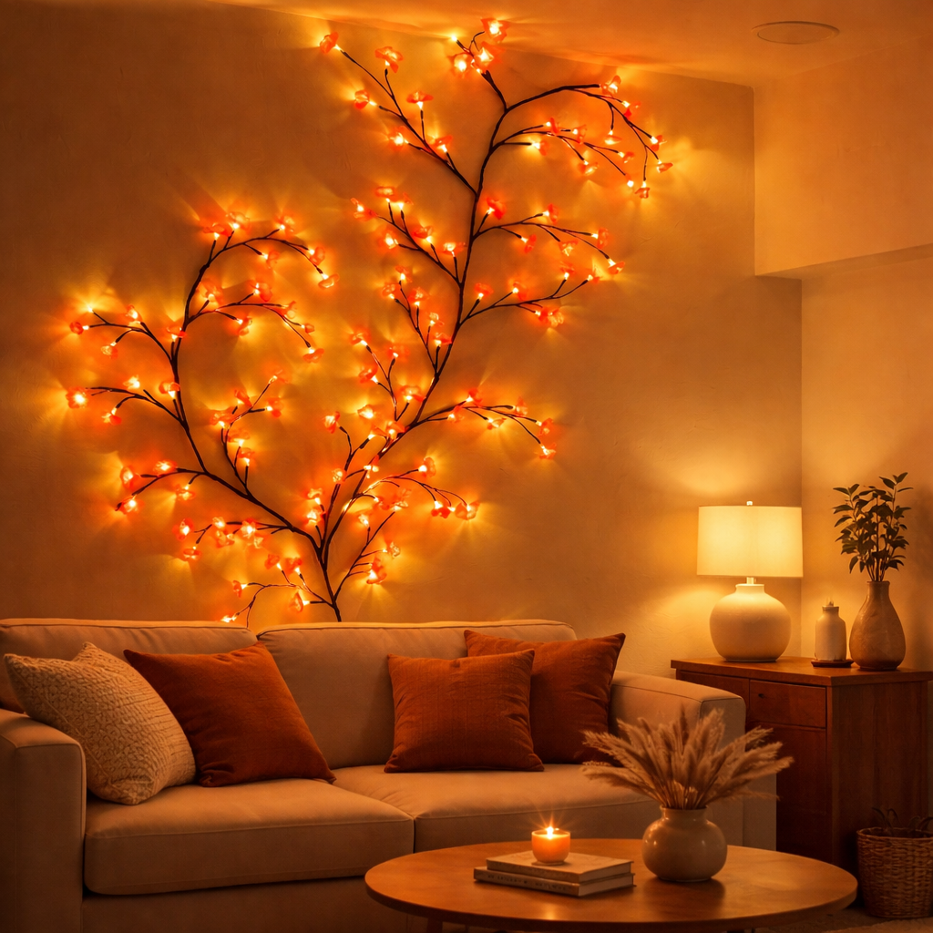 LED Cherry Blossom Double Branch Lights With 8 Lighting Modes