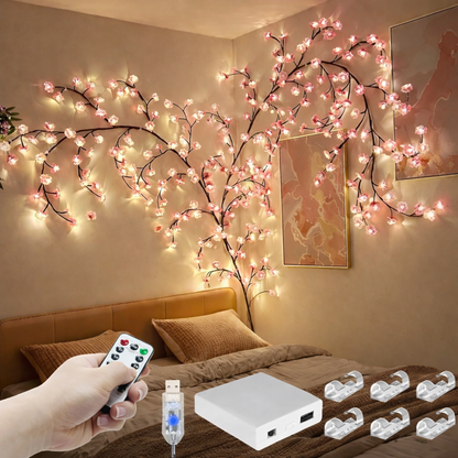 LED Cherry Blossom Double Branch Lights With 8 Lighting Modes