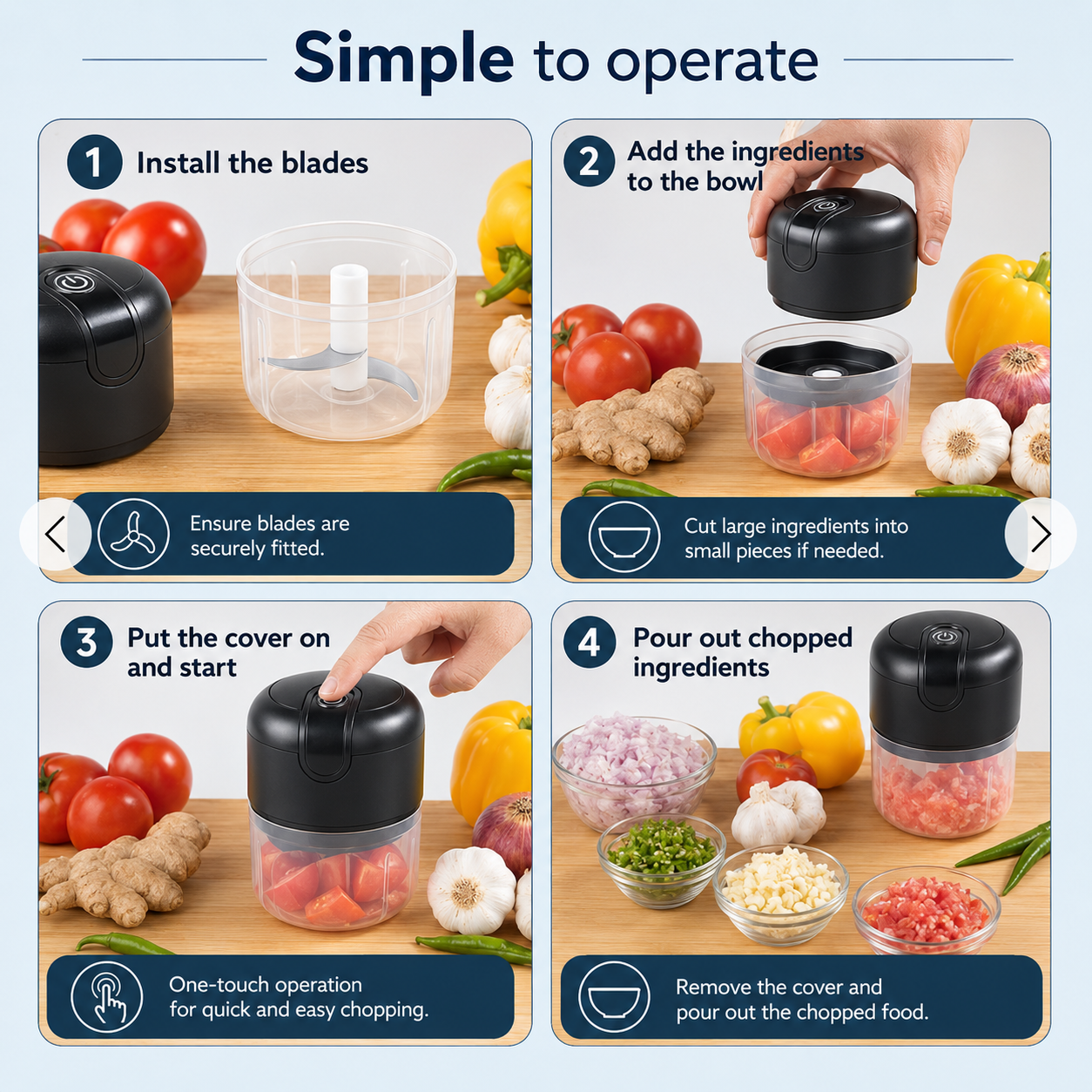 Elite Rechargeable Mini Electric Chopper