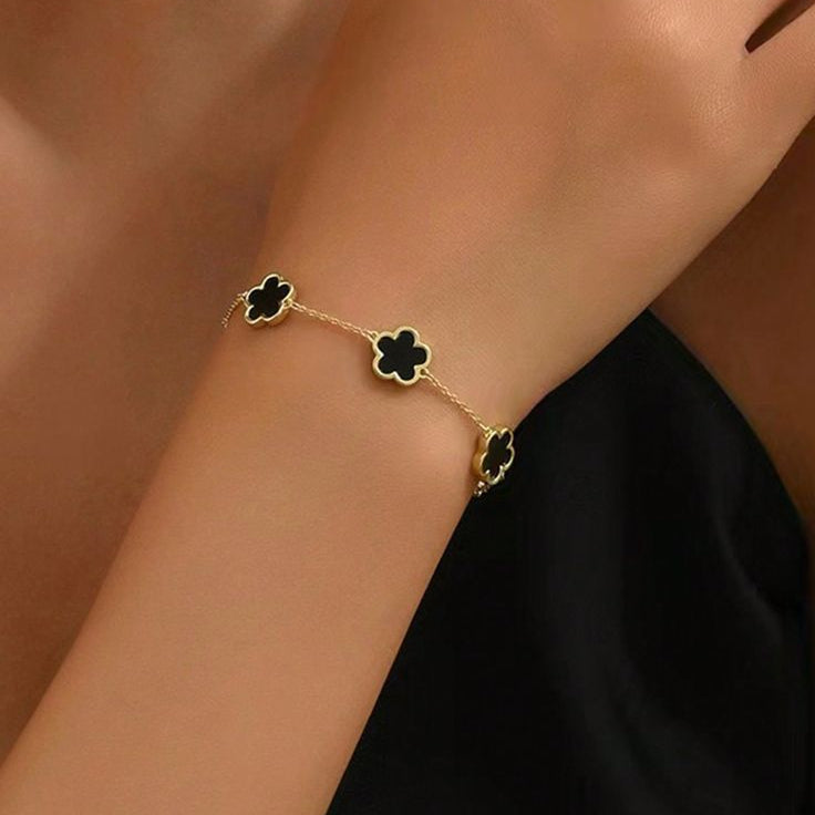 Double-Sided 5 Leaf Clover Bracelet