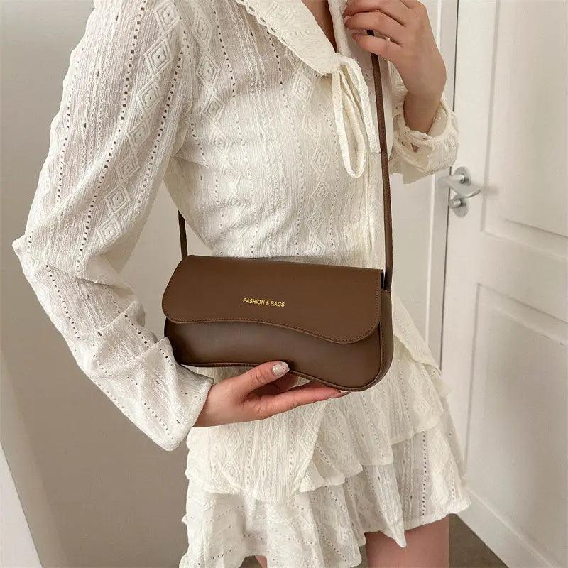 Solid Color 2025 Niche Retro One-Shoulder Underarm Bag – Trendy Small Square Bag