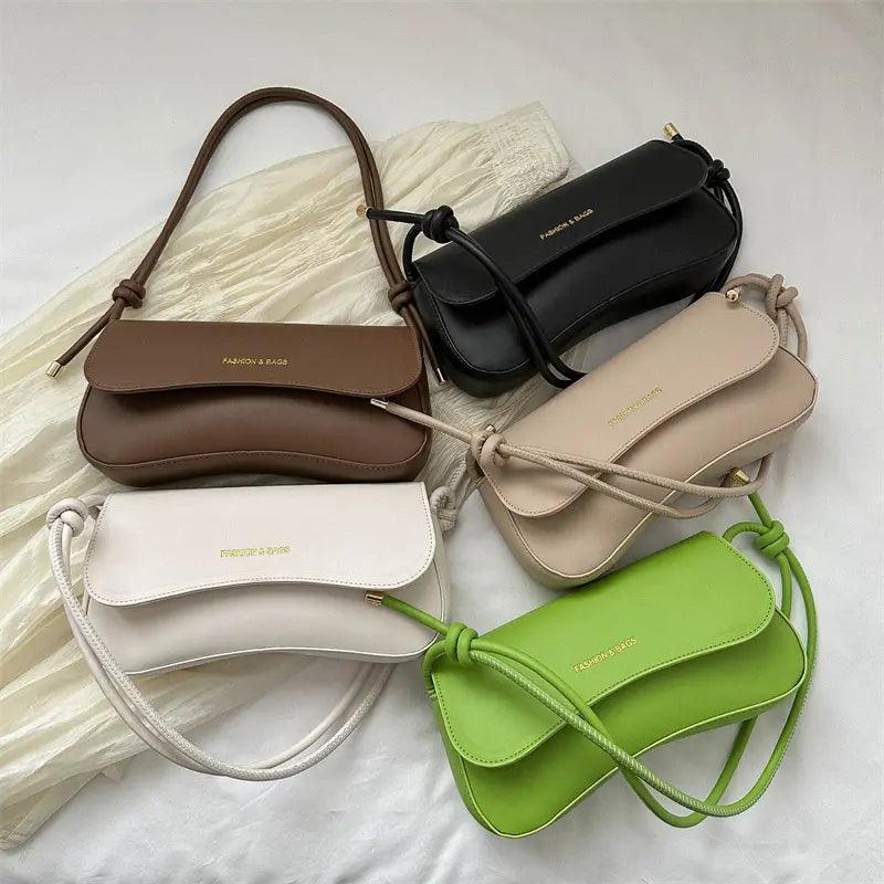 Solid Color 2025 Niche Retro One-Shoulder Underarm Bag – Trendy Small Square Bag