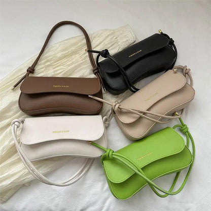 Solid Color 2025 Niche Retro One-Shoulder Underarm Bag – Trendy Small Square Bag