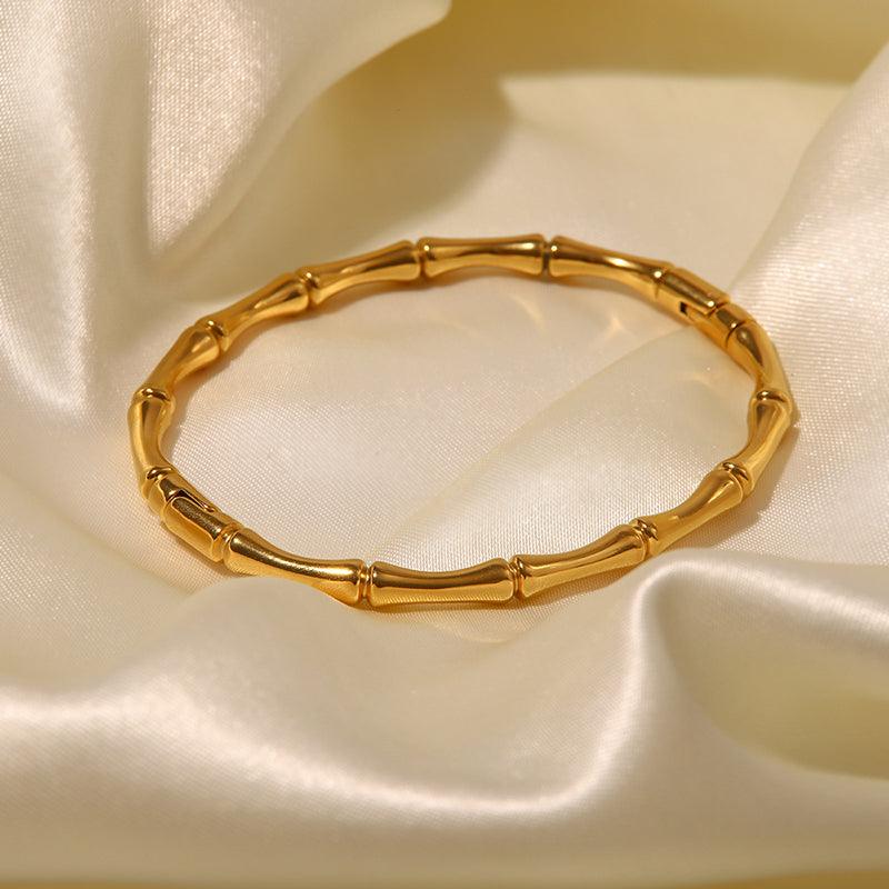 Textured Bamboo Oval Bangle
