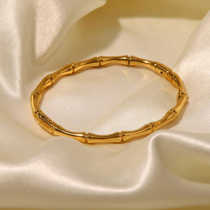 Textured Bamboo Oval Bangle